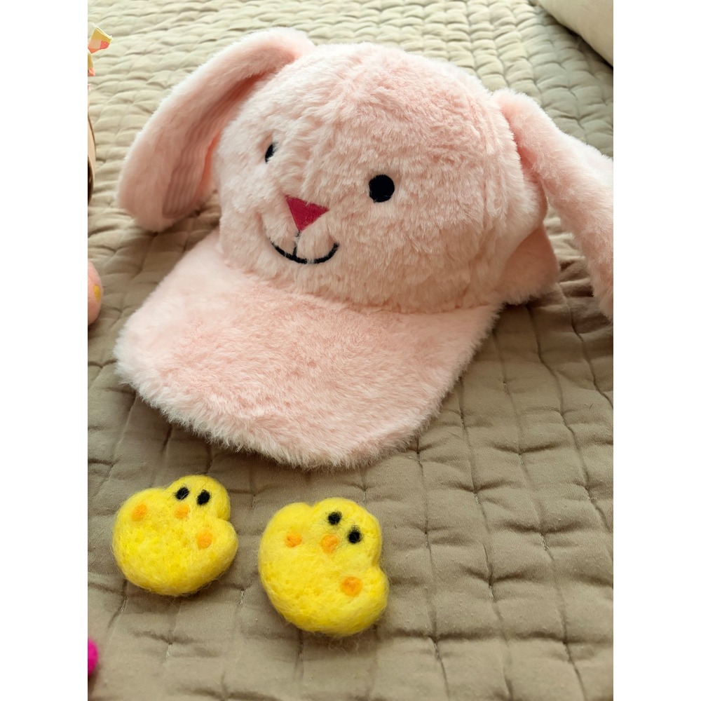 Easter Basket Set with Bunny Hat and Felt Egg Bunny Peeps Chicks Baby Kids Toys - Picture 4 of 10